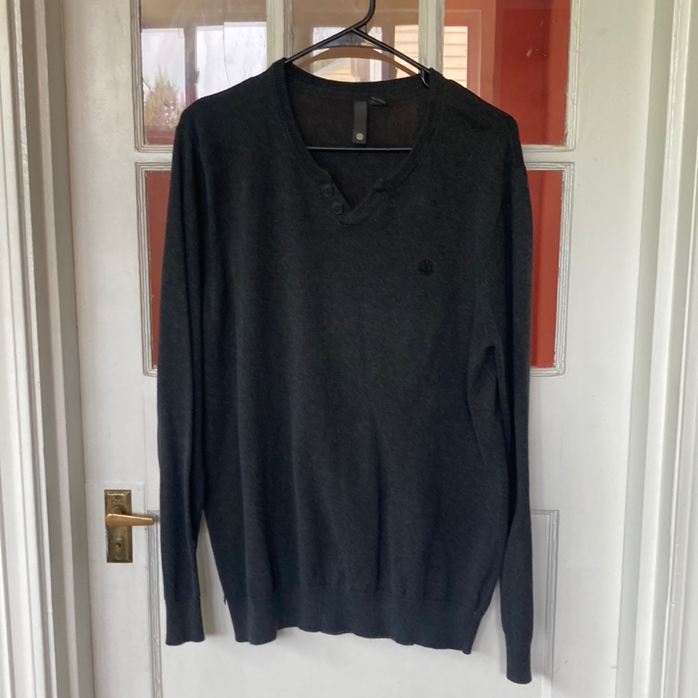 Grey V-neck Element sweater. Size large.